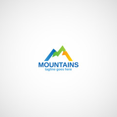 Mountains travel logo.
