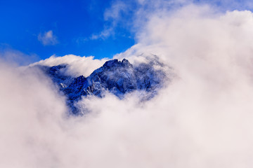Winter landscape with view to the Zugspitze
