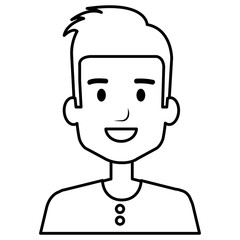 young man avatar character vector illustration design