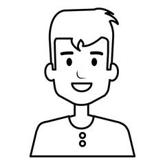 young man avatar character vector illustration design