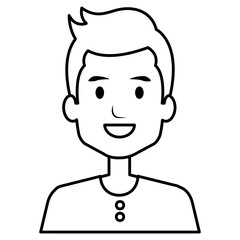 young man avatar character vector illustration design