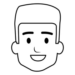 young man head avatar character vector illustration design