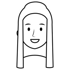 beautiful woman head avatar character vector illustration design