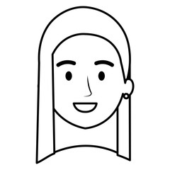 beautiful woman head avatar character vector illustration design