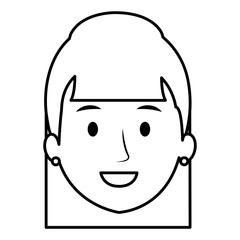 beautiful woman head avatar character vector illustration design