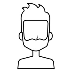 young man shirtless avatar character vector illustration design