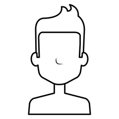 young man shirtless avatar character vector illustration design