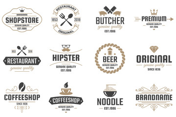 Restaurant Retro Vector Logo for banner