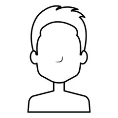 young man shirtless avatar character vector illustration design
