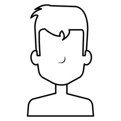 young man shirtless avatar character vector illustration design