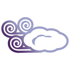 wind and cloud icon over white background vector illustration