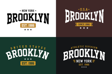 Typography Brooklyn Tshirt Graphic - obrazy, fototapety, plakaty