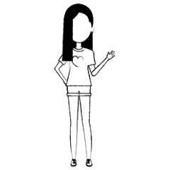 beautiful woman avatar character vector illustration design