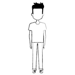 young man avatar character vector illustration design
