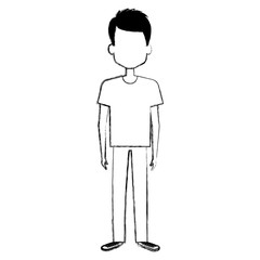 young man avatar character vector illustration design