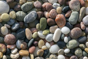 Small colorful pebbles background, simplicity, daylight, stones