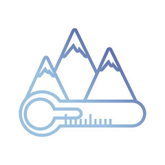 alps and thermometer icon over white background vector illustration