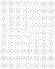 Fototapeta na wymiar Jigsaw puzzle blank template with whimsically shaped pieces and ratio 4 to 5, vertical orientation. For vector mode pieces are easy to separate (every piece is a single shape) and transparent. 