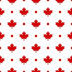 Canada Maple Leaf Seamless Pattern Background, Vector illustration