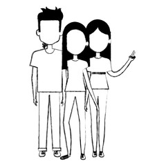 group of persons avatars characters vector illustration design