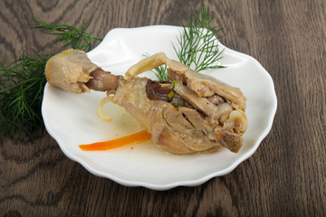 Boiled chicken leg