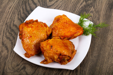 Roasted chicken thigh