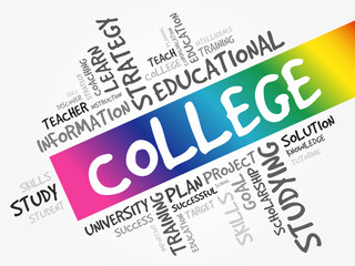 COLLEGE word cloud collage, education concept background