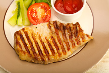 Grilled pork cutlet