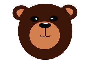 Brown teddy bear face expression vector