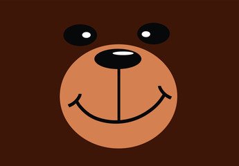 Brown teddy bear face expression vector