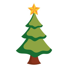 christmas tree icon over white background colorful design  vector illustration