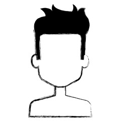 young man shirtless avatar character vector illustration design