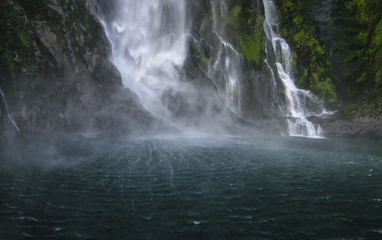 Fototapeta na wymiar Milford Sound - Lady Elizabeth Bowen Falls