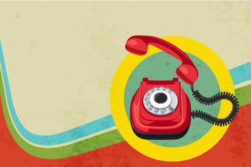 Retro telephone abstract design vector