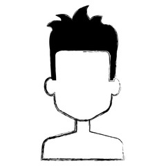 young man shirtless avatar character vector illustration design