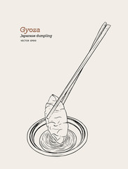 Gyoza with Cho yun in the Cup vector.