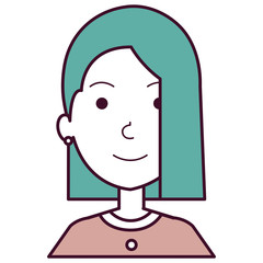 beautiful woman avatar character vector illustration design