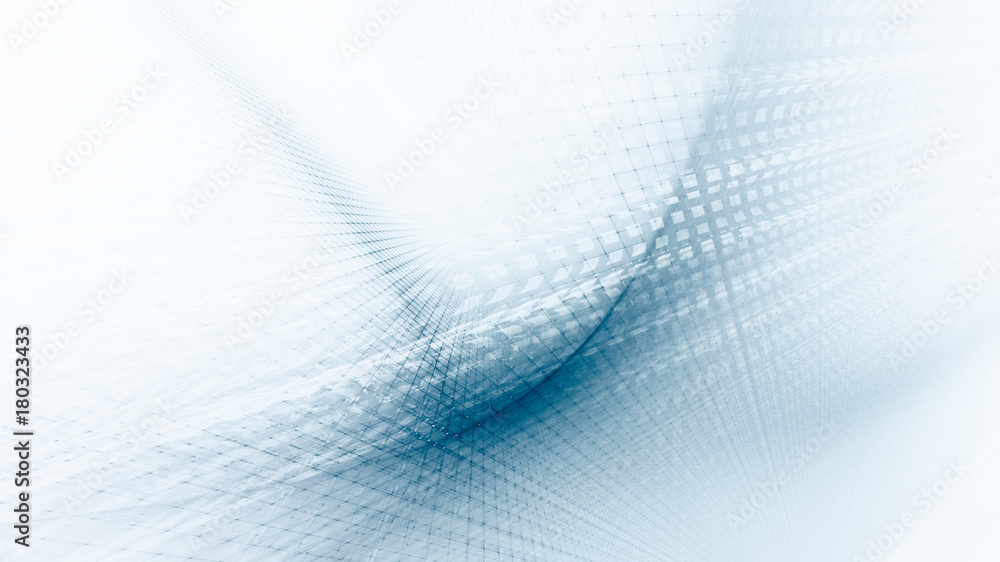 Poster abstract blue and white background. fractal graphics series. three-dimensional composition of inters