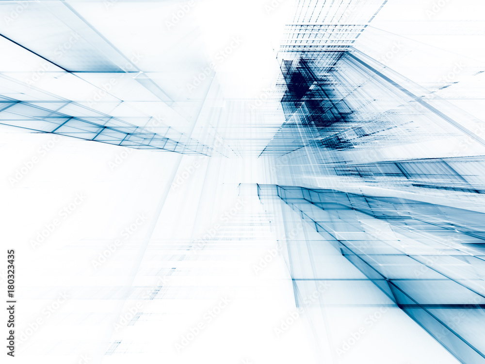 Aufkleber abstract blue toned background element on white. perspective composition of grids and matrix pattern