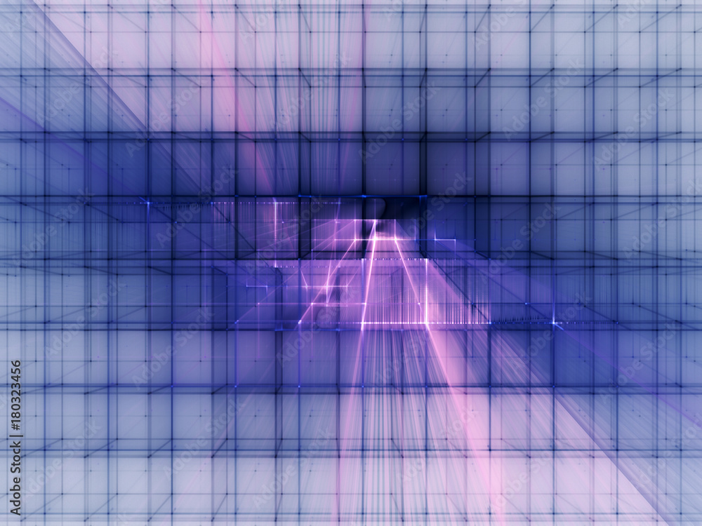 Poster abstract violet background element on white. composition of grids and matrix patterns. detailed frac