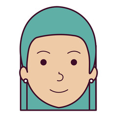 beautiful woman head avatar character vector illustration design