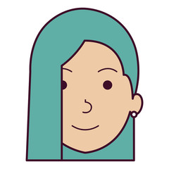 beautiful woman head avatar character vector illustration design