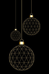 Boules De Noël Triangles Or Fond Noir Buy This Stock