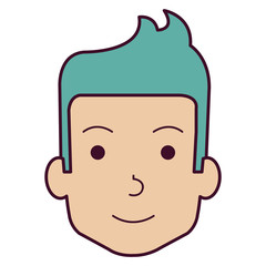 young man head avatar character vector illustration design