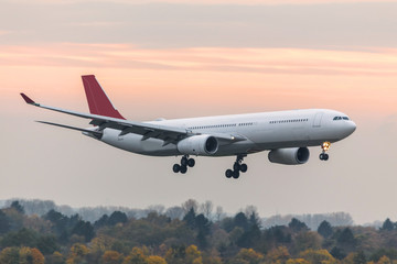 airplane landing at an airport