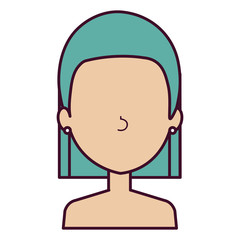 beautiful woman shirtless avatar character vector illustration design