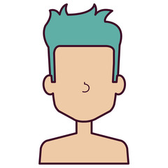 young man shirtless avatar character vector illustration design