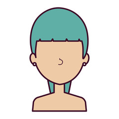 beautiful woman shirtless avatar character vector illustration design