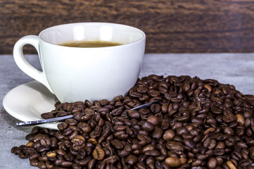 cup of coffeebeans