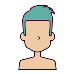 young man shirtless avatar character vector illustration design